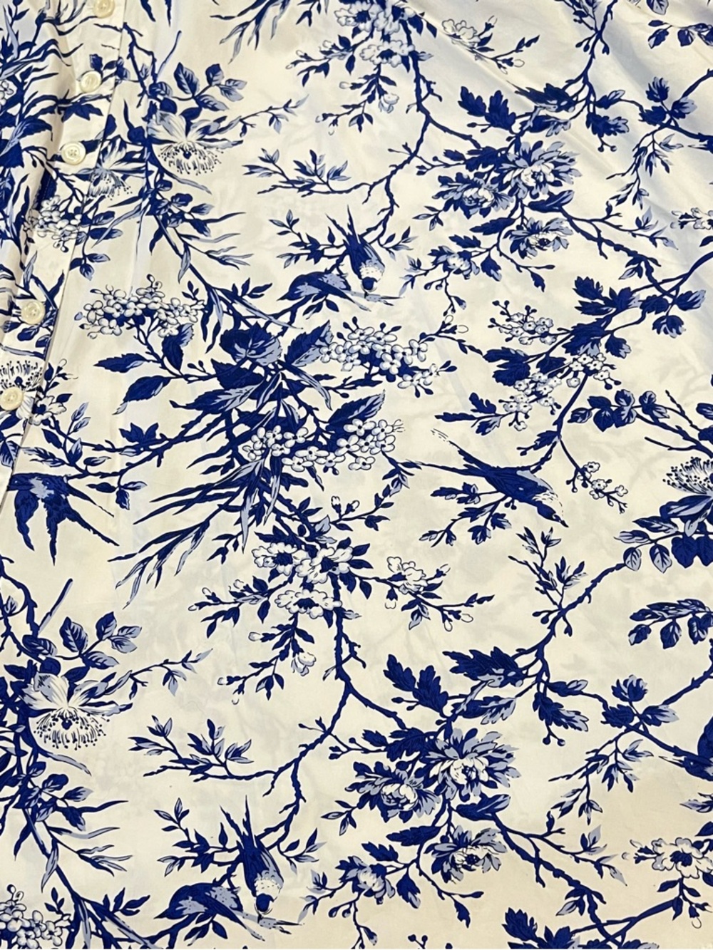 The J. Peterman Company Toile de Jouy Kentucky Derby Dress Blue & White Sz 10 - Picture 3 of 12